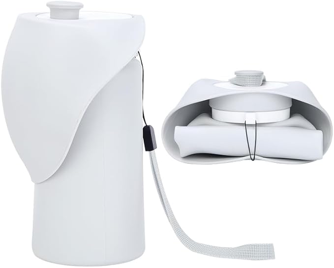 Slurpy Portable Collapsible Dog Water Bottle 19 Oz, Large Wide-Mouth Drinking Bowl, Ideal for Small and Large Dogs on Walks and Outdoor Activities (Gray)