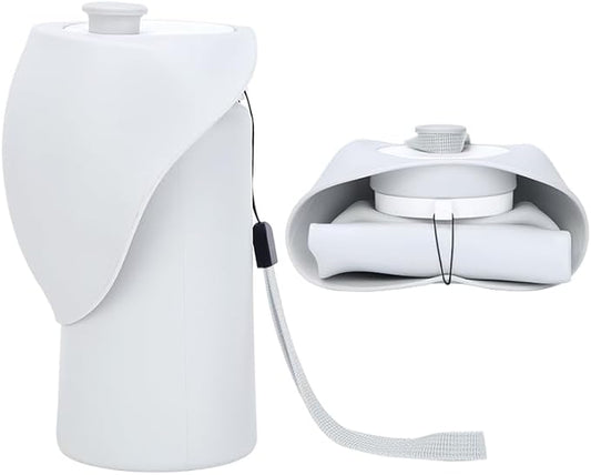 Slurpy Portable Collapsible Dog Water Bottle 19 Oz, Large Wide-Mouth Drinking Bowl, Ideal for Small and Large Dogs on Walks and Outdoor Activities (Gray)