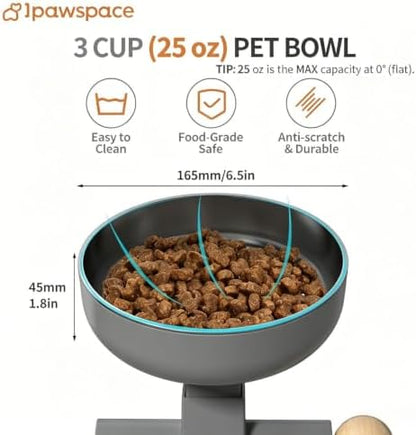Elevated Cat Bowl,Raised Cat Bowl Stand with 3-Level Height,Grey - Image 4