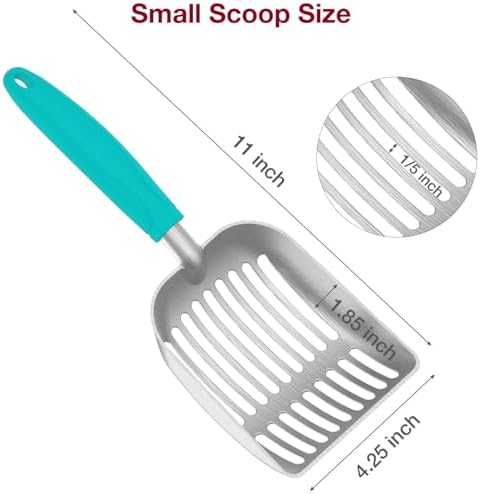 Cat Litter Scoop, Kitty Metal Scooper, Aluminum Alloy Sifter, Kitten Pooper Lifter, Deep Shovel, Long Handle, Poop Sifting, Durable, Heavy Duty, for Litter Box - Image 2