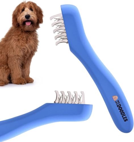 Dematting Comb for Dogs, Undercoat Rake Grooming Tool, Mat Remover, 5 Blade by WeLoveDoodles