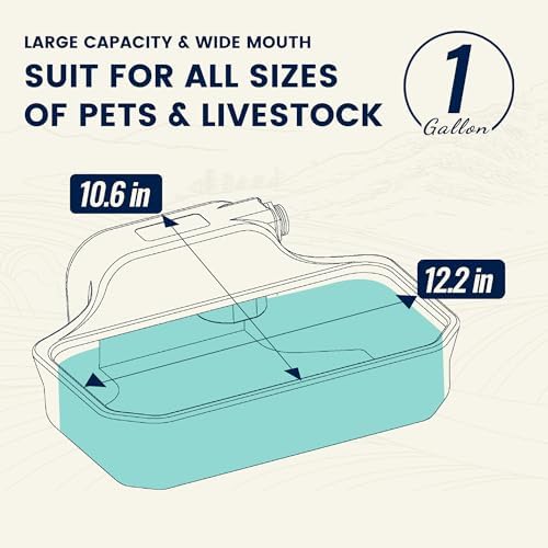 PETIMI Automatic Water Dispenser for Dogs/Cats, 1 Gallon Auto-Fill Dog Water Bowl Dispenser for Indoor/Outdoor, Large Water Feeder for Pets/Livestock, BPA-Free, Wide Mouth, Fits GHT 3/4" Faucet, Blue - Image 3