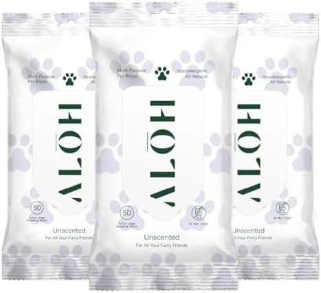ALŌH Hypoallergenic Multi-Purpose Pet Wipes, All-Natural & Unscented by AL%C5%8CH