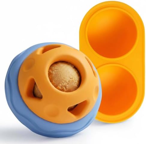 Nocciola Enrichment Dog Licking Toy Set, Frozen Treat Molds & Interactive Feeder for Large Dogs, Freezable Rubber Dog Lick Bowl Long-Lasting to Keep Them Busy, Engagement & Anxiety Relief by Nocciola