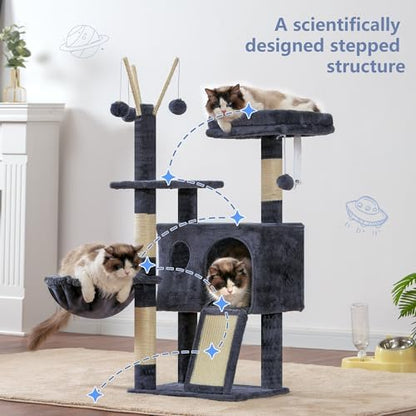 Hey-brother Cat Tree Tower with Removable Toys, Scratching Posts, MPJ008SG - Image 4