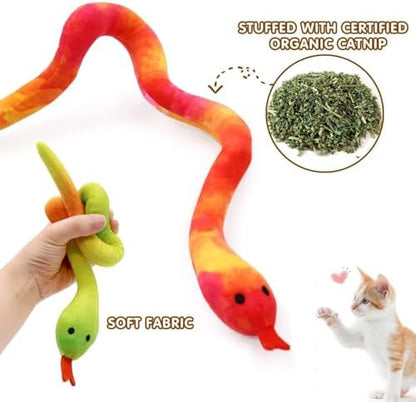 CiyvoLyeen Plush Snake Catnip Toys for Indoor Cats 5 Pack - Image 2