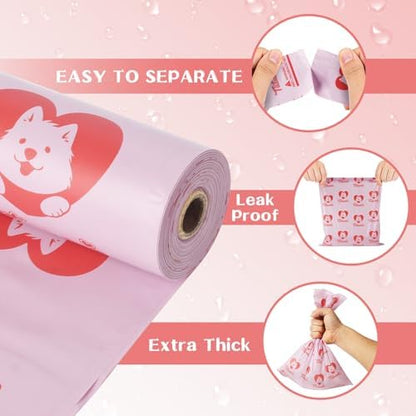 Dog Poop Bags Rolls Extra Thick Odor-Blocking Pet Waste Bags for Dog Walking and Cats, 300 Bags - Image 3