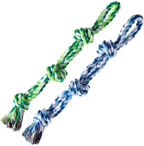 XIGOU Dog Rope Toy, 2 Pcs Indestructible Dogs Toys, Dog Chew Toys for Aggressive Chewers, Tough Puppy Teething Chew Toys for Boredom, Dental Cleaning Tug of War Dog Toy, Great for Small to Large Breed by XIGOU