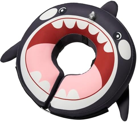 BENCMATE Inflatable Dog Cone Collar Alternative After Surgery Medium+,Orca by BENCMATE