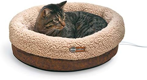 K&H Heated Cat Bed, Thermo-Snuggle Cup Bomber Indoor, Safety Listed, 18x14 by KHPetProducts