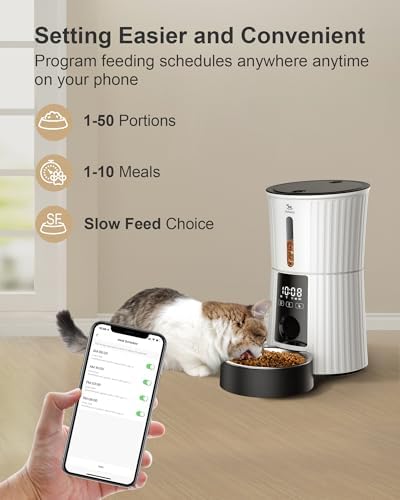 Petory WiFi Automatic Cat Feeder - 4L Dry Food Dispenser for Cats and Dogs - Image 2