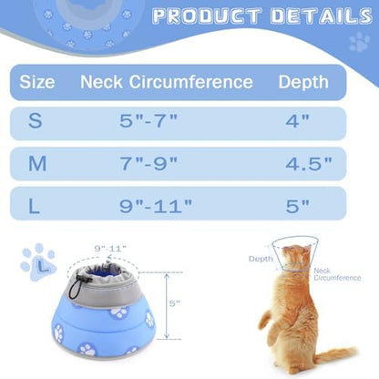 Cat Cone Collar Soft Elizabethan Collar for Surgery Recovery - Adjustable for Small and Large Cats Kittens to Stop Licking - Image 6