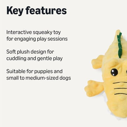 Amazon Basics Monkey and Alligator Interactive Dog Squeak Plush Toys for Puppies, Small and Medium Dogs, 2-Pack - Image 2