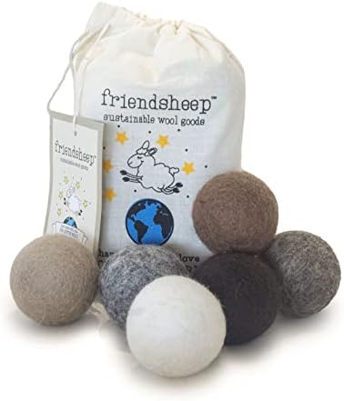 Friendsheep Eco Wool Pet Toy Ball - Cat, Ferret, Small Dog - Fair Trade, Handmade in Nepal, Eco-Friendly - 100% Wool, 6-Pack (Balls x6, Earth Tones) by Friendsheep