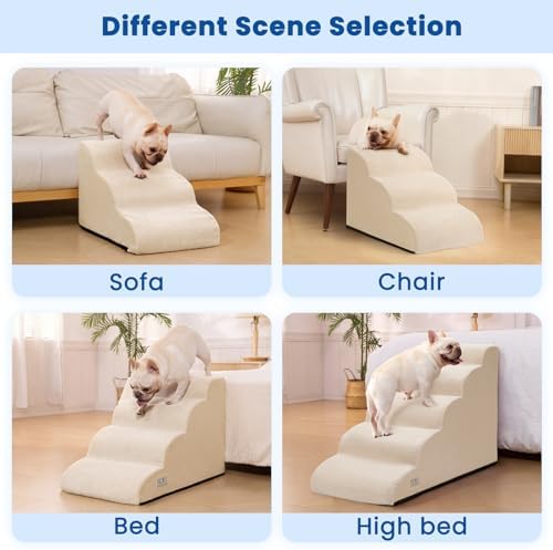 Dog Stairs for High Beds 22.4" H,5-Step Pet Ramp for Small & Medium Dogs - Image 2