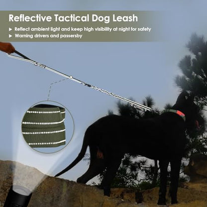 AUBELL Tactical Dog Leash Heavy Duty,4-6ft No Pull Bungee Leash,Green - Image 2