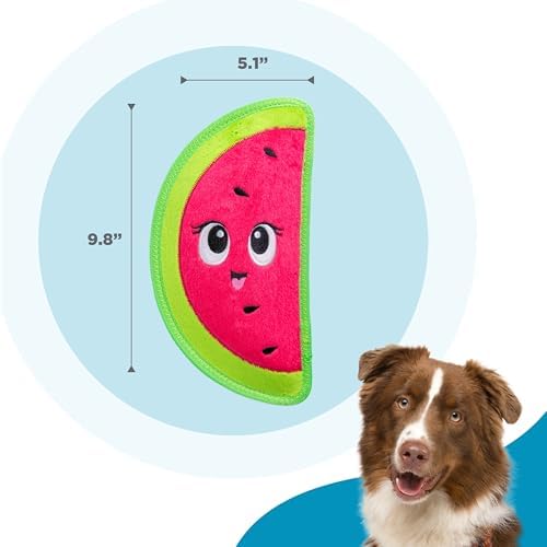 Outward Hound Tough Skinz Durable Chew Squeaky Dog Toy, Watermelon, 9.8" - Image 5
