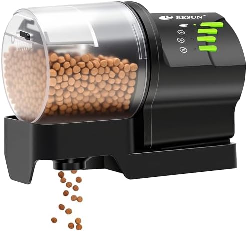 Ycozy Automatic Fish Feeder for Aquarium Auto Food Dispenser with Timer for Small Tank, Aquariums - Battery/Plug-in Powered Feeders for Goldfish/Koi/Turtle, Resun AF2020 by YCOZY