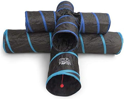 Feline Ruff Premium 4 Way Cat Tunnel. Extra Large 12 Inch Diameter and Extra Long. A Big Collapsible Play Toy. Wide Pet Tunnel Tube for Rabbits, Kittens, Large Cats, and Dogs. - Image 2
