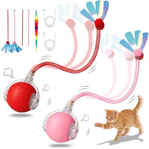 Interactive Cat Toy Ball, Automatic Rolling Toy, 3 Play Modes Rechargeable by Unknown