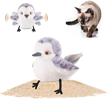 Potaroma Cat Toys Flapping Bird (No Flying), Lifelike Sandpiper Chirp Tweet, Rechargeable Touch Activated Kitten Toy Interactive Cat Exercise Toys for All Breeds Cat Kicker Catnip Toys 4.0" by Potaroma