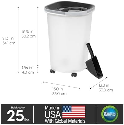 IRIS USA Dog Food Storage Container, Up to 25 lbs, Black, Made in USA - Image 2