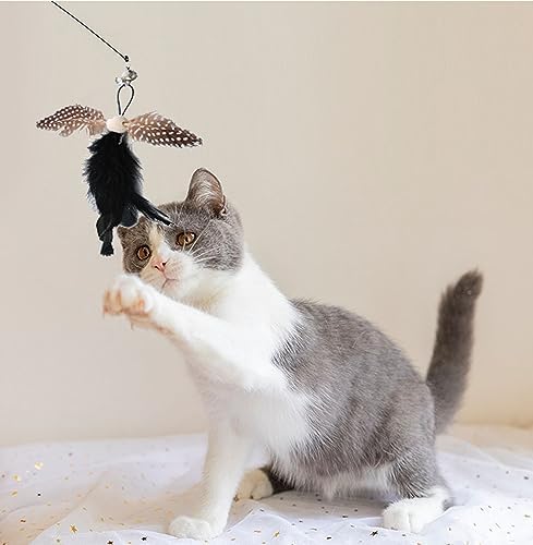 Yauende Cat Feather Toys, Indoor Cat Interactive Toys, 2 PCS Flexible Wire and 5 PCS Cat Feather Toys, for Bored Indoor Cats, Indoor Cat Chase Toys - Image 6