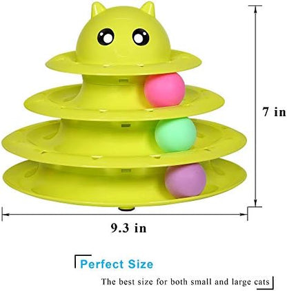 UPSKY Cat Toy Roller 3-Level Turntable Cat Toys with Six Colorful Balls - Image 2