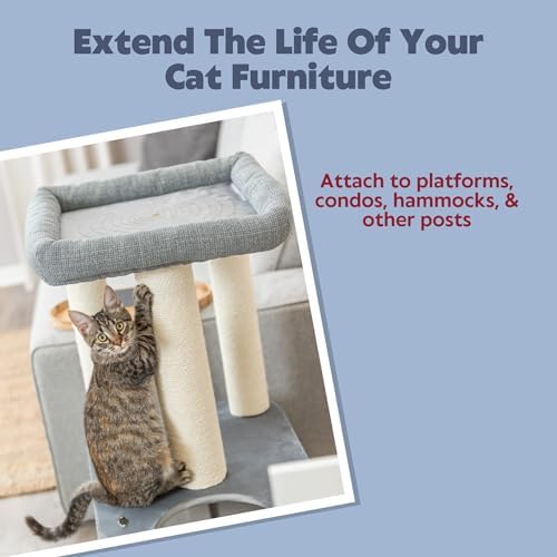 TRIXIE Replacement Sisal Post for Cat Scratching Posts, Backup Scratcher for Indoor Cat Furniture, Trees and Towers, 3.5 in x 23.6 in (9 x 60 cm) - Image 2