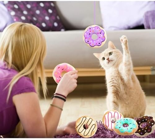 CiyvoLyeen Plush Donut Catnip Toys for Indoor Cats 6 Pack - Image 5