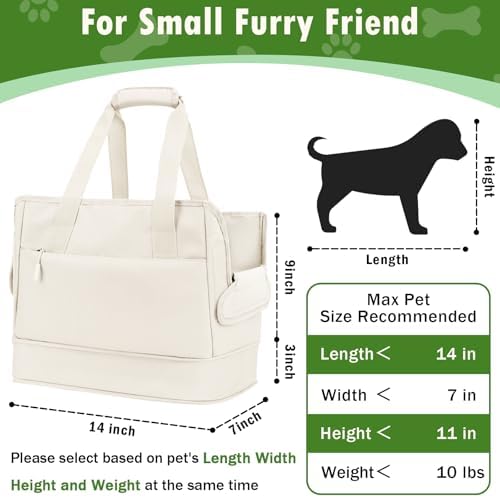 Dog Purse Carrier for Small Dogs Under 10 lbs Soft Sided Pad - Image 6