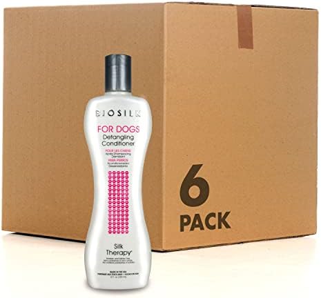 BioSilk for Dogs Silk Therapy Detangling Conditioner, 12 Fl Oz, 6-Pack by BioSilk