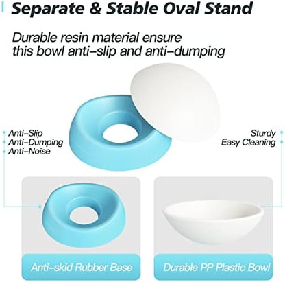 Elevated Cat Bowl, Adjustable Raised Slanted Food Bowl for Cats and Small Dogs, Wide Shallow PP Dish with TPR Non Slip Base, Whisker Friendly, 17 oz - Image 5