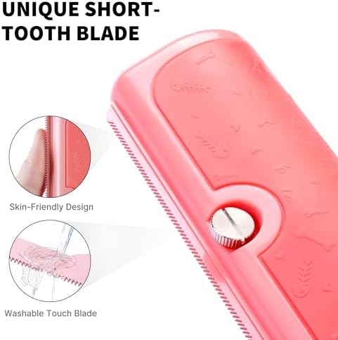 Cat Deshedding Brush for Short Hair, Pink - Image 4