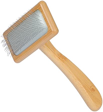 Muse&Iris Dog & Cat brush, Pet Slicker Brush with Bamboo Handle for Large Medium & Short Hair Elegant Grooming Comb for Removing Shedding, Tangles and Dirt by Designedwithreliability