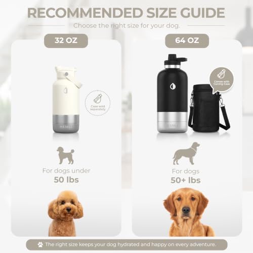 32 oz. Dog Water Bottle, Insulated Dog Travel Water Bottle, Stainless Steel Pet Water Bottle Dispenser Portable Food and Water Bowl for Dogs for Walking Dog Canteen Travel Kit - Image 4