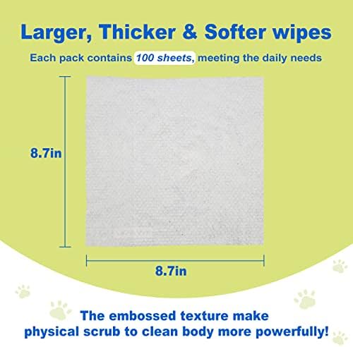 DR.EASY All Purpose Pet Grooming Wipes 100Ct Plant Based Ingredients for Paws,Body,Nose &Bum Cleaning,Remove Dirt,Dander & Excess Hair with Soft and Thick Wipes,No Fragrance - Image 2