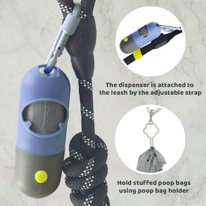 Dog Poop Bag Dispenser with Built-in LED Flashlight and Metal Clip for Leash, Pet Waste Bag Holder, Dog Walking Accessory (Purple) - Image 3