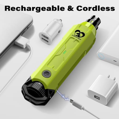 Casfuy 6-Speed Dog Nail Grinder - Newest Enhanced Pet Nail Grinder Super Quiet Rechargeable Electric Dog Nail Trimmer Painless Paws Grooming & Smoothing Tool for Large Medium Small Dogs (Green) - Image 6