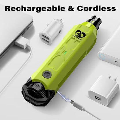 Casfuy 6-Speed Dog Nail Grinder - Newest Enhanced Pet Nail Grinder Super Quiet Rechargeable Electric Dog Nail Trimmer Painless Paws Grooming & Smoothing Tool for Large Medium Small Dogs (Green) - Image 6