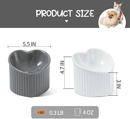 5.5 in Ceramic Raised Tilted Cat Food Bowls 2 Pack - Image 3