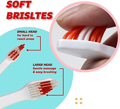 Pet Toothbrush for Dogs, Cats with Soft Bristles - Easy Teeth Cleaning & Dental Care, Non Slip Dual Head Dog Toothbrush for Medium & Large Pets, Toothpaste Not Included, Pack of 1 Blue - Image 4