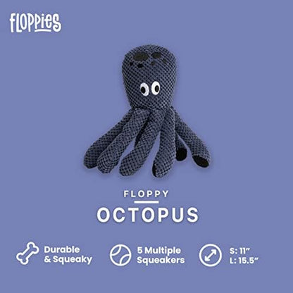 fabdog Floppies Plush Dog Toy - Cute & Durable Squeaky Dog Toys - Best Squeak Toy for Puppies and All Breeds | Ideal Pet Gift| Large Octopus - Image 2