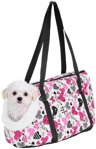 Dog Purse Carrier with Crossbody Strap, Breathable and Portable, Little Dog Sling Carrier, (15.7" x 5.9" x 8.7", White Red Black), Intended for Hiking/Camping/Traveling by Unknown