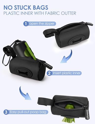 Gobeigo 2-in-1 Dog Poop Bag Holder【Easy Pull-Out Version】(Black) - Image 2