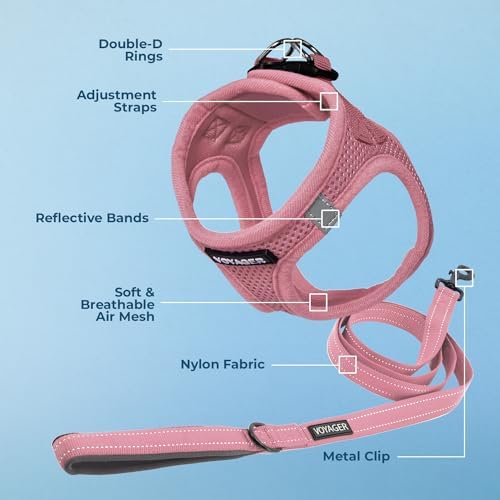 Best Pet Supplies Voyager Step-in Air All Weather Mesh Harness and Reflective Dog 5ft Leash Combo with Neoprene Handle, for Small, Medium and Large Breed Puppies - Pink, Large - Image 4