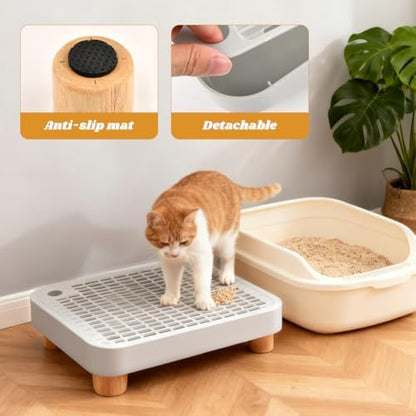 Cat Litter Box Step Ramp, Anti-Tracking Litter Catcher with Scoop - Image 4