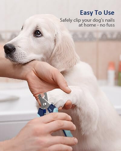 WePet Dog Nail Clippers U10.1, Dog Nail Trimmer Large Breed with Quick Sensor, Razor Sharp Blade Professional Pet Nail Clipper with Safety Guard and Nail File, Pale Turquoise - Image 3