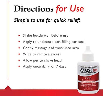 Zymox Advanced Formula Otic Plus Enzymatic Ear Solution for Dogs and Cats - Image 6