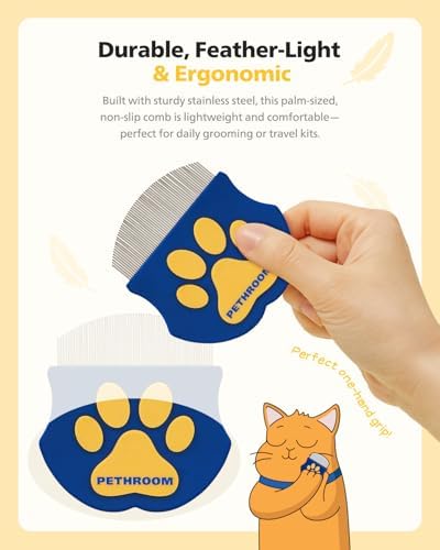 PETHROOM Professional Eye Comb for Pets | Stainless Steel Tear Stain Remover for Cats & Dogs | Gentle Round-Head Grooming Tool | Compact & Portable for Eye Gunk Removal (Pack of 2) - Image 6